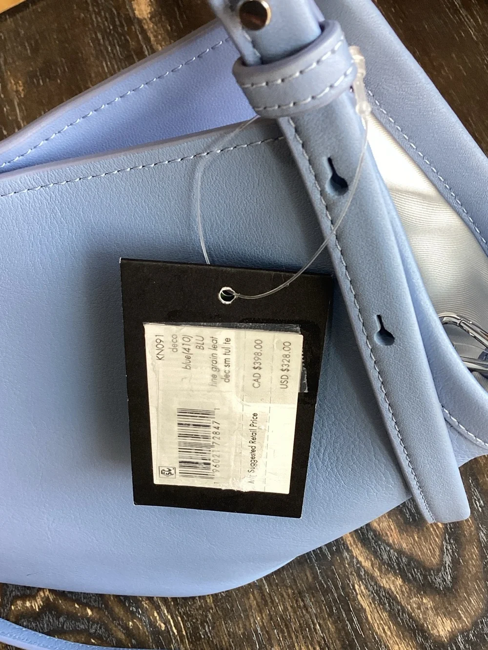 kate spade Deco Tulip Small Blue Leather Tote Bag